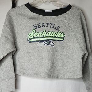 Girls' Seattle Seahawks Long Sleeve Grey Tee - Small 6/6X